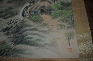 Vintage Chinese Watercolor Landscape Wall Hanging Scroll Painting 2