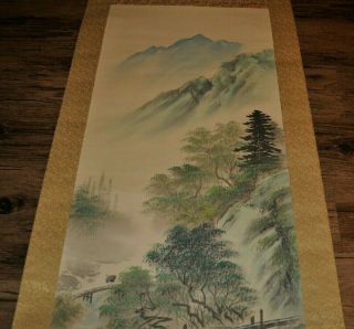 Vintage Chinese Watercolor Landscape Wall Hanging Scroll Painting 5