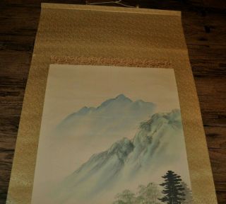 Vintage Chinese Watercolor Landscape Wall Hanging Scroll Painting 6