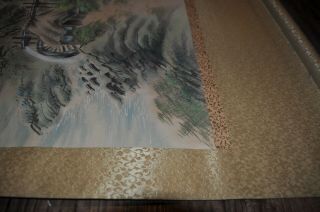 Vintage Chinese Watercolor Landscape Wall Hanging Scroll Painting 7