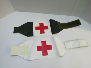 Vintage Swedish Red Cross Armband Medic First Aid Od White Reversible Nos Sweden