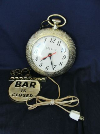 Vintage Spartus Bar Clock Model 86 Runs Backwards