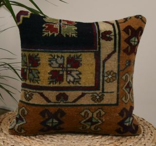 Vintage Pillow Cushion,  Handmade Rug Kilim Pillow Cushion,  15.  75x15.  75 Inc