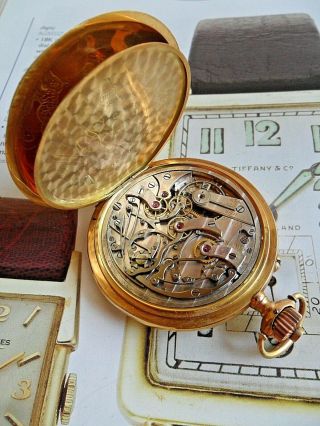 RARE Vintage Doctor ' s Dial Longines 18k SOLID GOLD Pocket Chronograph Watch 8