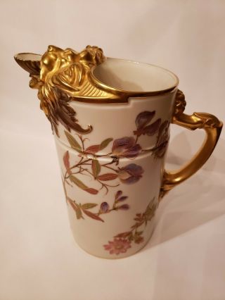 Antique Royal Worcester Ivory And Gold Lion 