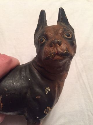 ANTIQUE HUBLEY BOSTON TERRIER DOG CAST IRON DOORSTOP Collectible 3