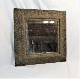 Antique Vintage Art Nouveau Victorian Gesso And Wood Framed Bevel Glass Mirror