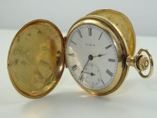Antique C.  1903 Elgin National Watch Co Solid 14k Gold Hunter Pocket Watch
