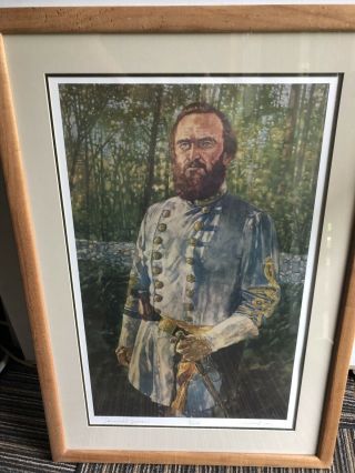 Stonewall Jackson By Michael Story Art Number 5/1000 Framed And Matted Signed