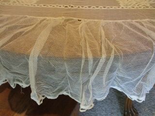 Antique Handmade White Mesh & Battenburg Lace BED COVER and PILLOW COVER 5