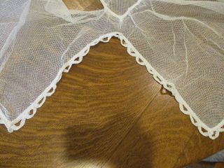 Antique Handmade White Mesh & Battenburg Lace BED COVER and PILLOW COVER 6