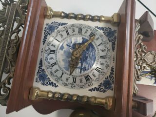 Old dutch holland Delfs blue tile clock,  huge 24 