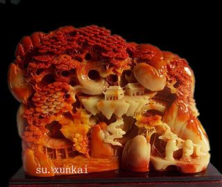 Chinese Shoushan Stone Hand - Carved Landscape People Statue