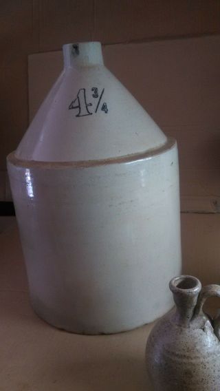 Vintage Pre - Probition Sand Clay 4 3/4 Gallon Moonshiners Clear Whiskey Shine Jug