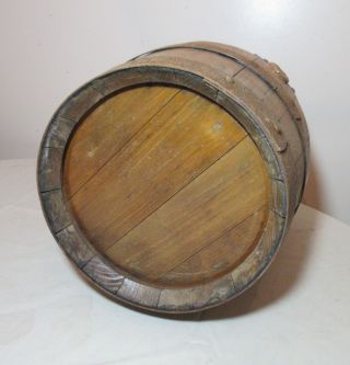antique handmade wooden articulated wine barrel wooden tap metal strap dispenser 8