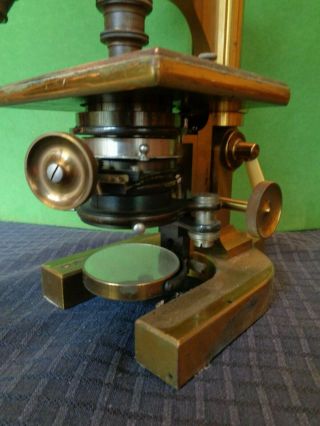 ANTIQUE BAUSCH & LOMB OPTICLE MICROSCOPE 22527 3