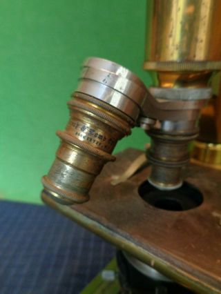 ANTIQUE BAUSCH & LOMB OPTICLE MICROSCOPE 22527 4