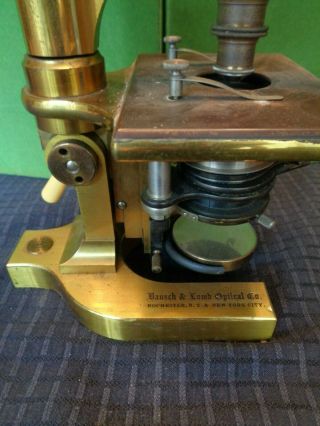 ANTIQUE BAUSCH & LOMB OPTICLE MICROSCOPE 22527 8