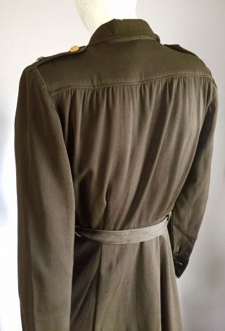 Vintage 1940s US Army Nurse Corps Uniform Dress Dark Olive Drab Pins Cap 40s WW2 10