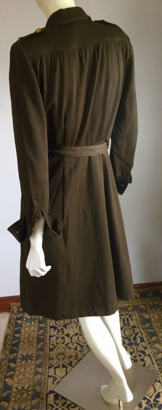 Vintage 1940s US Army Nurse Corps Uniform Dress Dark Olive Drab Pins Cap 40s WW2 11
