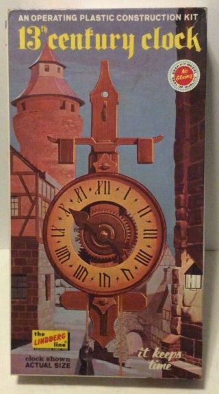 Vintage 1969 Lindberg 13th Century Clock Construction Kit