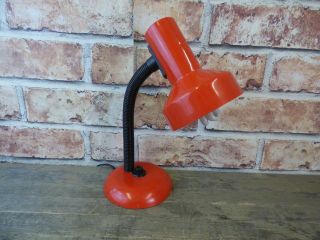 Vintage Retro Themed Red Goose Neck Desk Lamp By Maclamp.