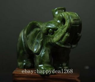 China old hand - made South natural jade water absorption Elephant statue 02 b02 5