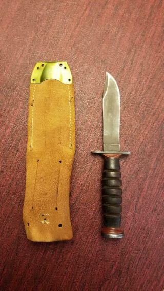 Schrade Walden pilot survival knife 1950s period with vietnam war period scabbar 2