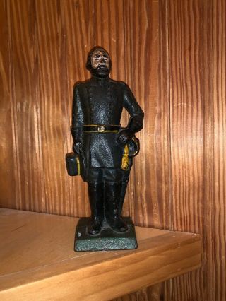 Civil War General Ulysses S.  Grant Vintage Cast Iron Figurine - 7 1/2 " H "