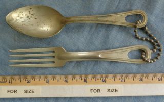 Vintage U.  S.  Military Spoon & Fork - - Local Military Estate