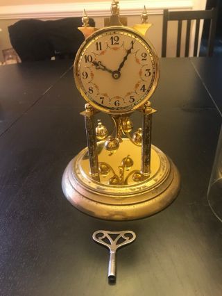 Vintage J.  KAISER German Mechanical Brass Clock.  MADE IN GERMANY.  with Key 2