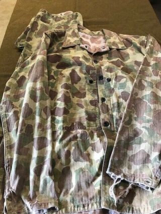 Ww2 Usmc Camouflage Combat Jacket And Trousers (named) Set - Salty