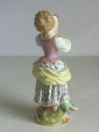 Antique Meissen Porcelain Figure GIRL WITH TAMBOURINE Incised Marks KAENDLER 6