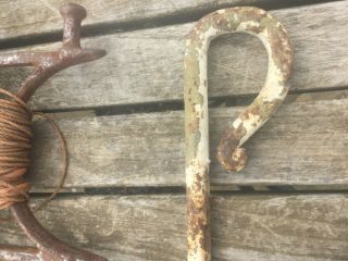 Antique Vintage Garden String Line Marker winder Reel Allotment with iron pin 5