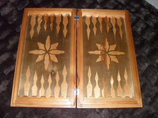 RARE ANTIQUE RUSSIAN BACKGAMMON.  EX LARGE HANDMADE CARVED SOLID OAK WOOD BEAUTY 2