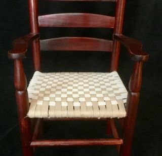 Shaker Doll Chair In Hardwood With Authentic Woven Tape Seat 2