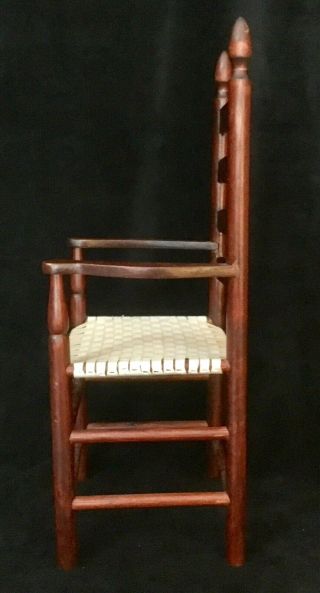 Shaker Doll Chair In Hardwood With Authentic Woven Tape Seat 7