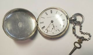 Rare 17s Sunshine 1878 Elgin Coin Silver Hunter Case Keywind Pocket Watch