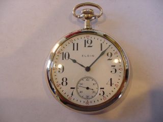 1918 16 size ELGIN model 7 grade 382 POCKET WATCH 3 finger bridge 2