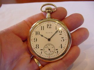 1918 16 size ELGIN model 7 grade 382 POCKET WATCH 3 finger bridge 3