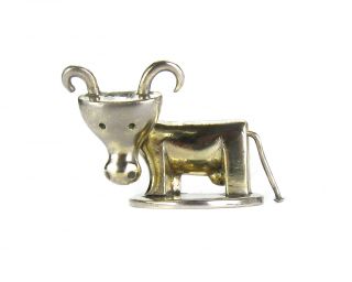 Hagenauer Cow Figurine Whw Austria Vtg Modernist Brass Mid Century Art Deco Bull