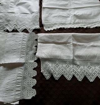 Antique Linen Lace Towels And Table Cloth