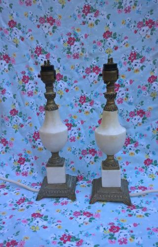 Vintage Heavy Onyx Table Lamps