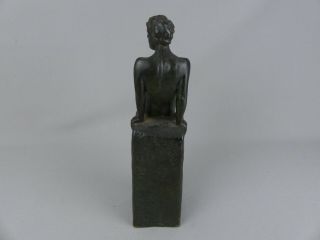 Scarce Vintage 1920 ' s Mori Galvano Pompeian Bronze Nude Male Figure Bookend 3