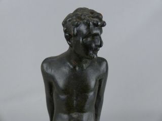 Scarce Vintage 1920 ' s Mori Galvano Pompeian Bronze Nude Male Figure Bookend 5
