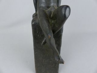 Scarce Vintage 1920 ' s Mori Galvano Pompeian Bronze Nude Male Figure Bookend 6