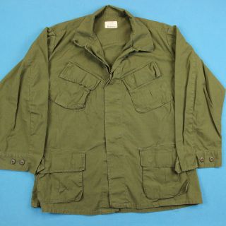 60s Vietnam War Vintage Coat Men L │ Rip Stop Poplin Og 107 Army Green Jacket