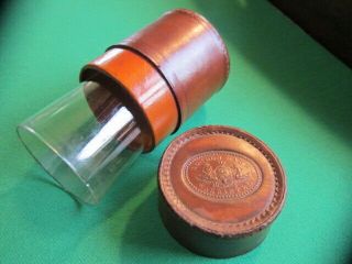 Antique English Medicine Glass In A Leather Case