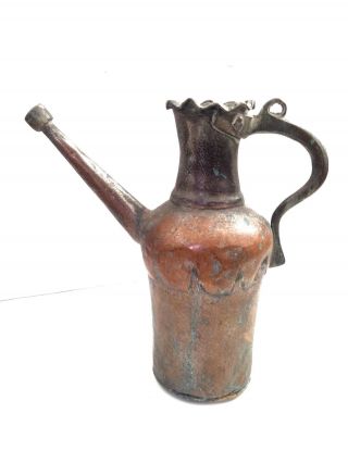 Antique Middle Eastern Forged Copper Cistern Water Pitcher Vase 2