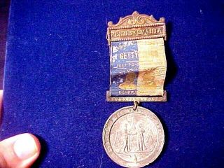 1913 Confederate 50th Getteysburg Battle Reunion Medal/ Badge Rare Rebel Item
